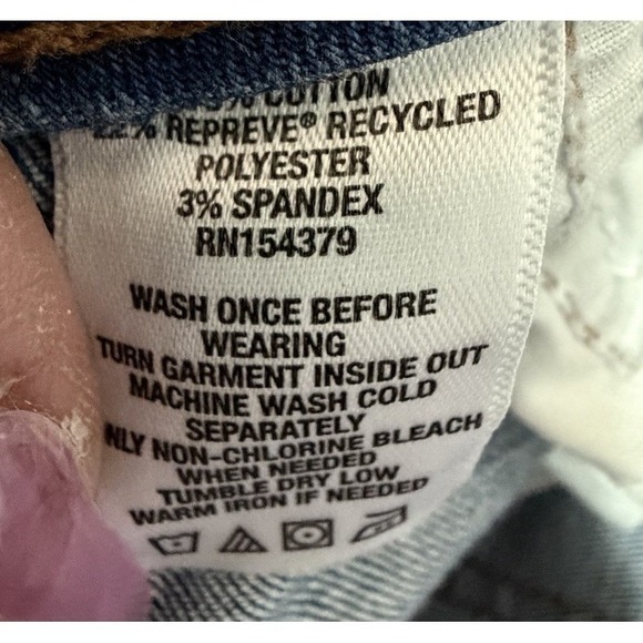 AEROPOSTALE HIGH RISE CURVY MIDI DISTRESSED DENIM SHORTS Size 6 Y2K 90s - Picture 5 of 7